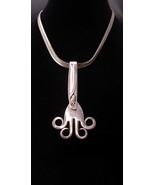OOAK Wide sterling silver handcrafted pendant necklace - Octopus design ... - $175.00