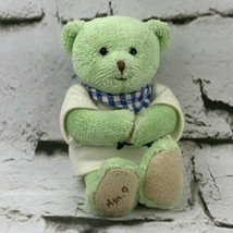 Mini Plush Teddy Bear Mint Green Scarf Apr 9 Hang Chain - $11.88