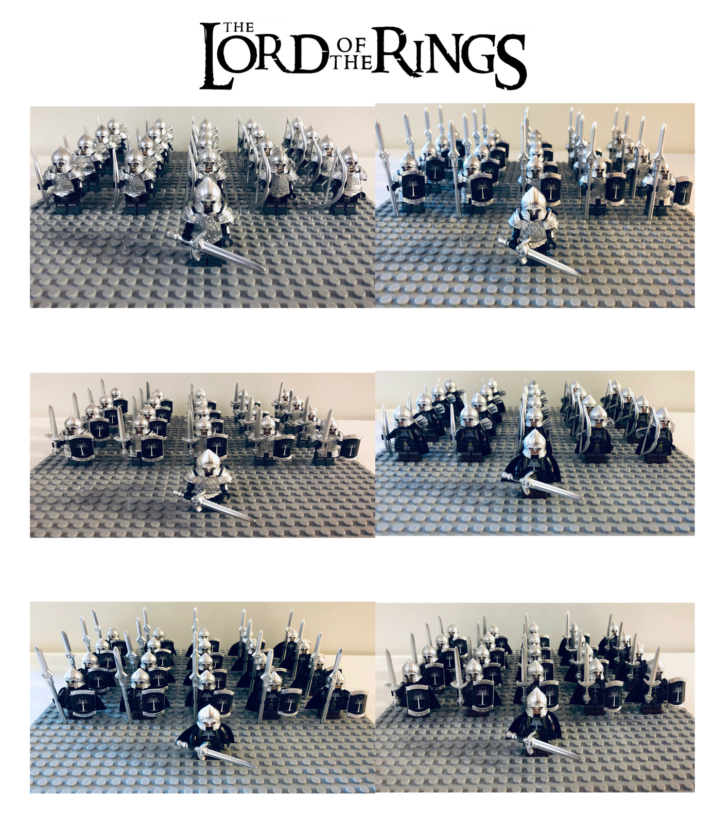 LOTR Gondor 6 Different Infantries Collection Army Set 126 Minifigures Lot