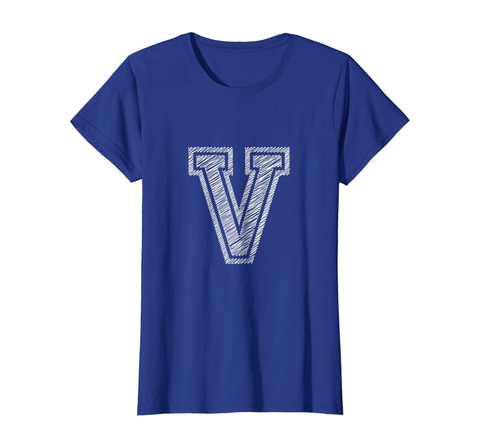Halloween Shirts Capital Letter "V" Alphabet Initial Monogram Tshi