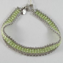 925 STERLING SILVER TENNIS BRACELET WITH PERIDOT, MULTI WIRE AND BALLS, ITALY image 1