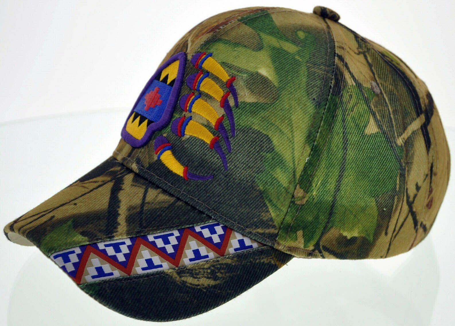 NEW! NATIVE PRIDE INDIAN AMERICAN SIDE BEAR CLAW FEATHERS CAP HAT CAMO Men's Hats