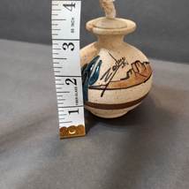 Southwestern Pottery Oil Lamp, Handpainted Signed Zodin, Native Sand Clay Art image 8