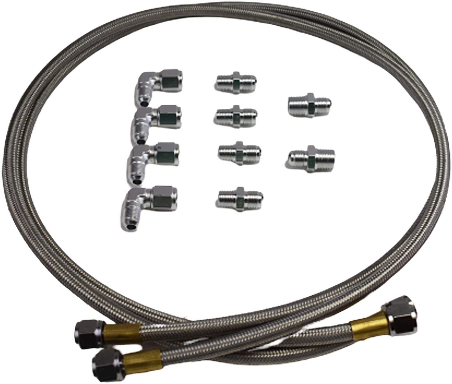 GM Ford Chevy Braided Flexible Stainless Steel Transmission Cooler Hose ...