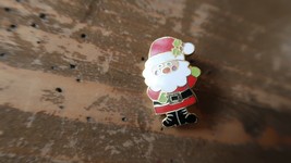 Vintage Enamel Christmas Santa Lapel Pin 1" - $15.84