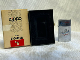 1978 Slim Zippo U.S.S. Nassau LHA 4 Plank Owner VTG Refillable Lighter IN Box - $79.95