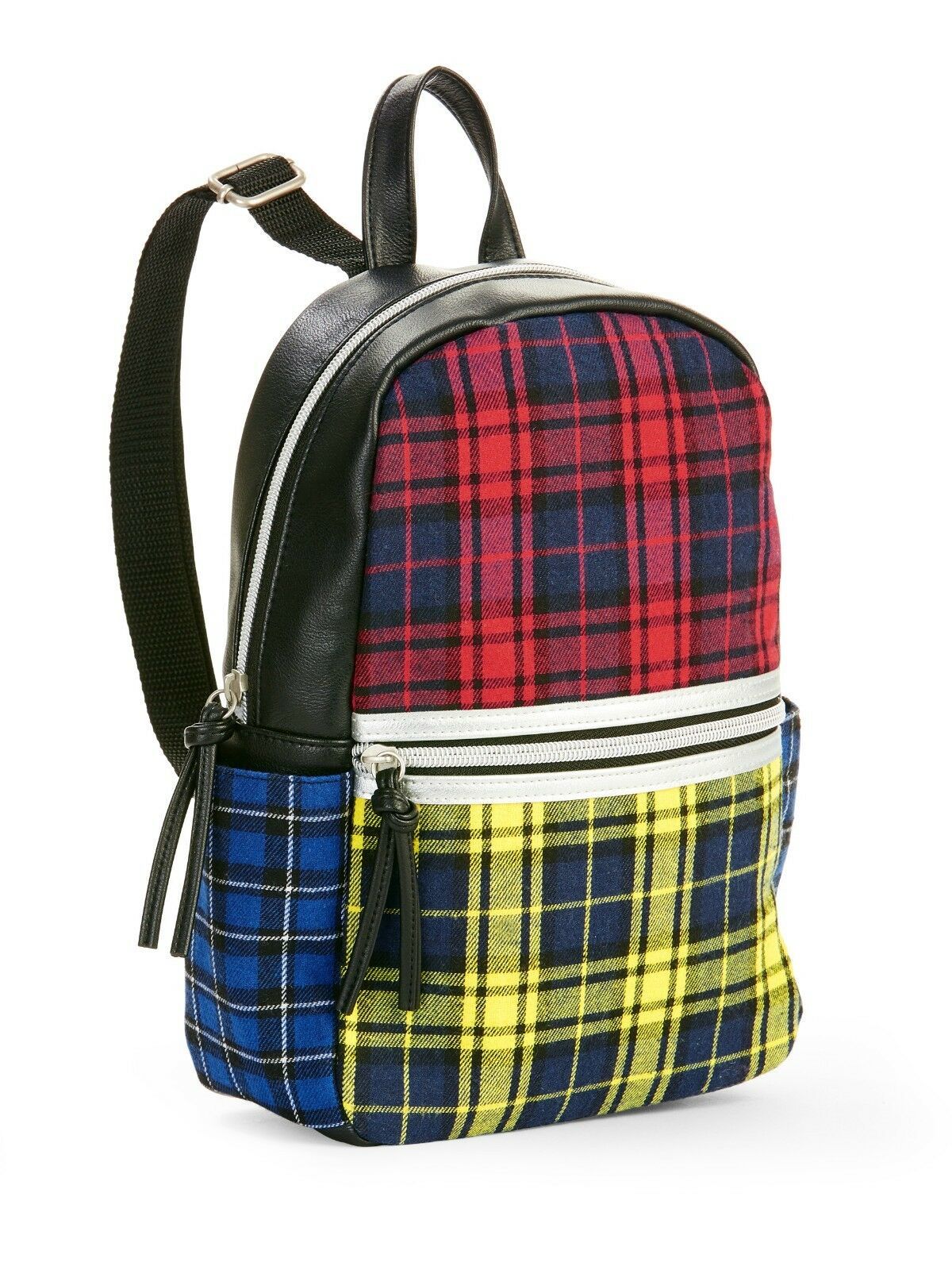 Twig & Arrow Plaid Mini Backpack Red Blue Black Zipper Purse Small Bookbag - Women&#39;s Handbags & Bags