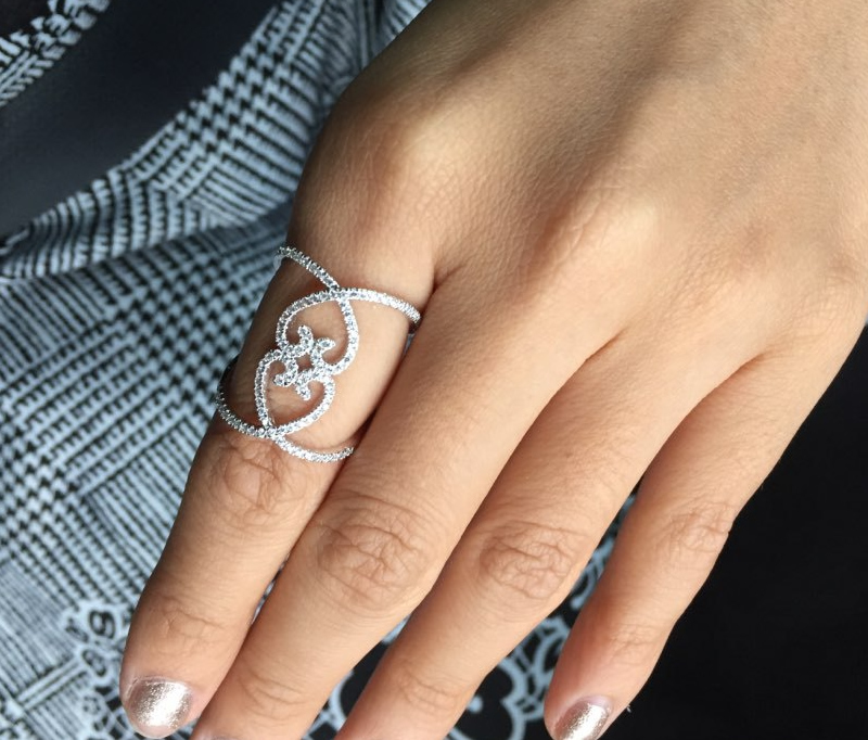 Ring on middle finger right hand woman picture