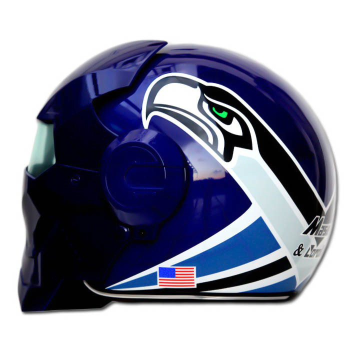 Masei 610 NFL Seattle Seahawks Chopper Motorcycle Helmet - Helmets
