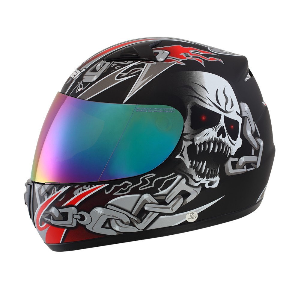 Masei 820 Black Skull Motorcycle Helmet - Helmets