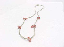 LIQUID Sterling Silver and CORAL Strand NECKLACE - 15.5 inches long - FR... - $22.50