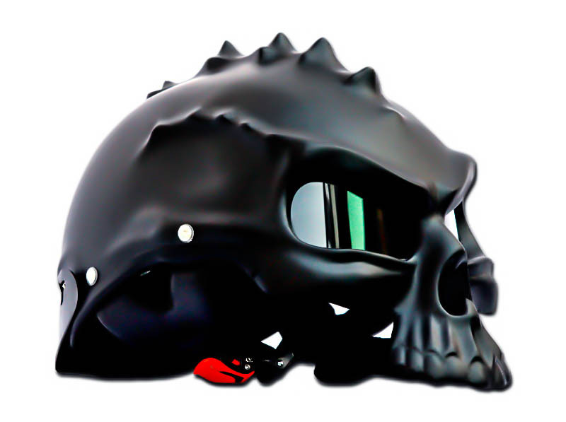 Masei 489 Matt Black Skull Chopper Motorcycle Helmet - Helmets