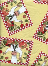 Harvest Chef and Pumpkin 52" x 90" Oblong Vinyl Tablecloth Flannel Back - $9.99