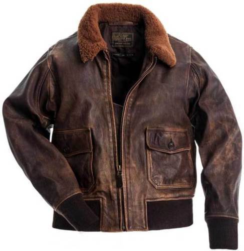 Aviator G-1 Flight Jacket Distressed Brown Real Cowhide Leather Bomber Jacket