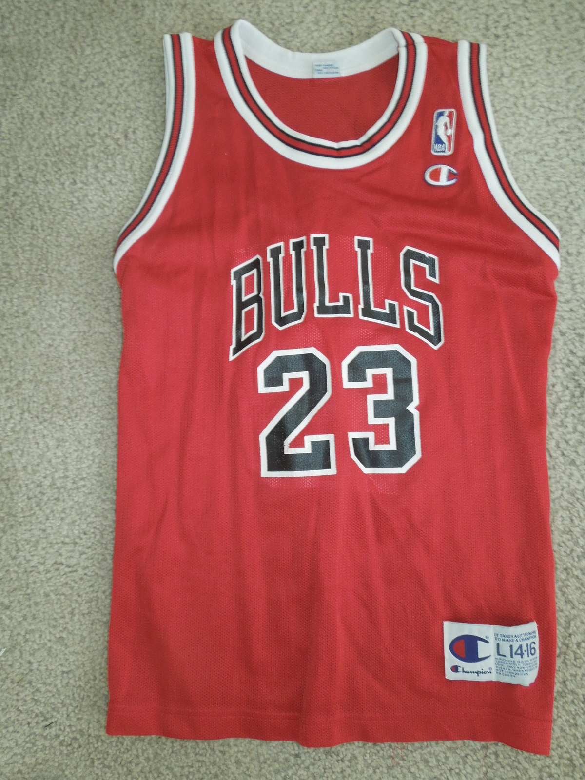 Vintage Bulls 23 Jordan Champion NBA Jersey Size L 14-16 - Other Kids ...