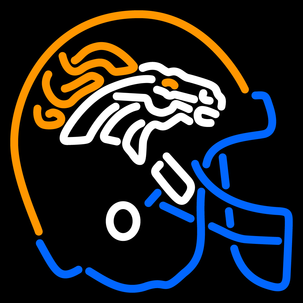 NFL Denver Broncos Helmet Logo Neon Sign - Neon