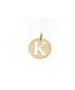 18K YELLOW GOLD LUSTER ROUND MEDAL WITH LETTER K MADE IN ITALY DIAMETER ... - $177.75