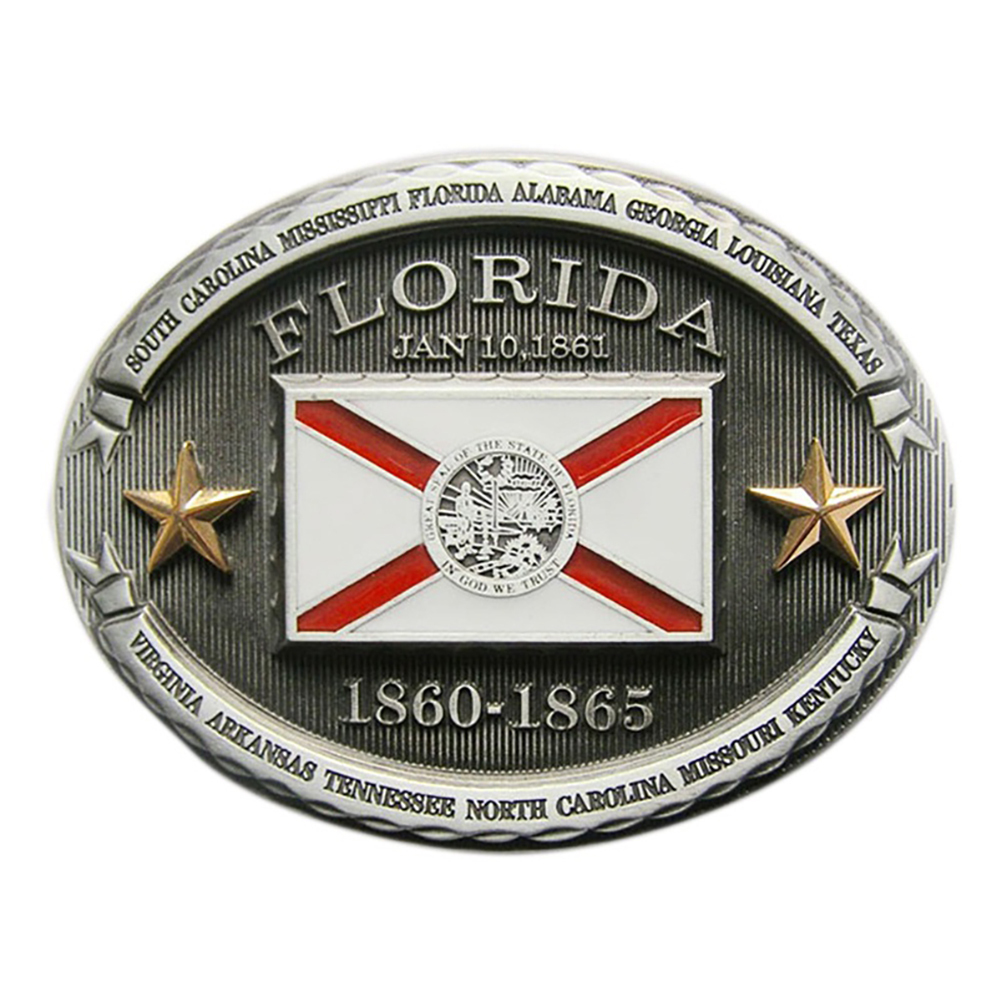 New Vintage Florida Western Oval State Flag Belt Buckle Gurtelschnalle Boucle