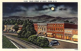 1930&#39;s Trade Street at night, Tryon, North Carolina - $6.88