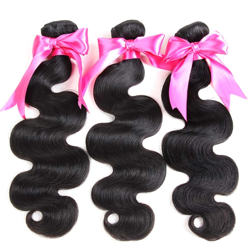 Human Hair Extension Body Wave Hair Weave 3 Bundles Natural Color 8-24inches