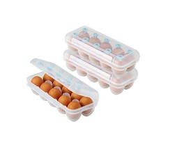 Cimelax Egg Tray Storage Container Holder 10 Egg Tray for Refrigerator(3 Counts)