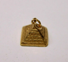 Egyptian Handmade Egypt Pharaoh Pyramid 3D 18K Yellow Gold Pendant 2.2 Gr - $227.34