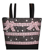 Pink Panda Bear Diaper Bag, Black White Diaper Bag With Pink Panda Bears - $85.00