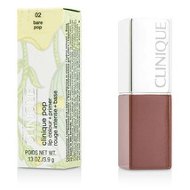 Clinique Pop Lip Colour Foundation w Primer, Bare 02, 3.9g lipstick neut... - $31.99