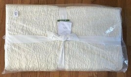 Pottery Barn Belgian Flax Linen Floral Stitch Quilt Classic Ivory Queen No Shams - $217.27