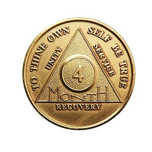 4 Month Bronze AA (Alcoholics Anonymous) - Sober / Sobriety / Birthday / Anni...
