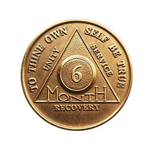 6 Month Bronze AA (Alcoholics Anonymous) - Sober / Sobriety / Birthday / Anni...