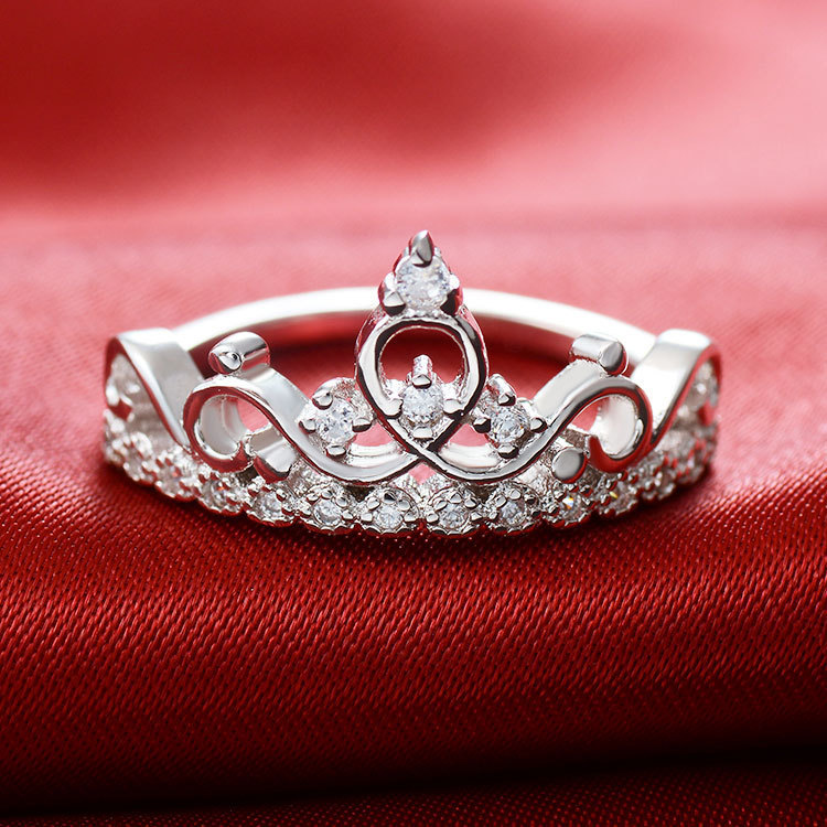 Princess Crown Ring, 925 Silver Ring, Tiara Ring, Unique Engagement ...