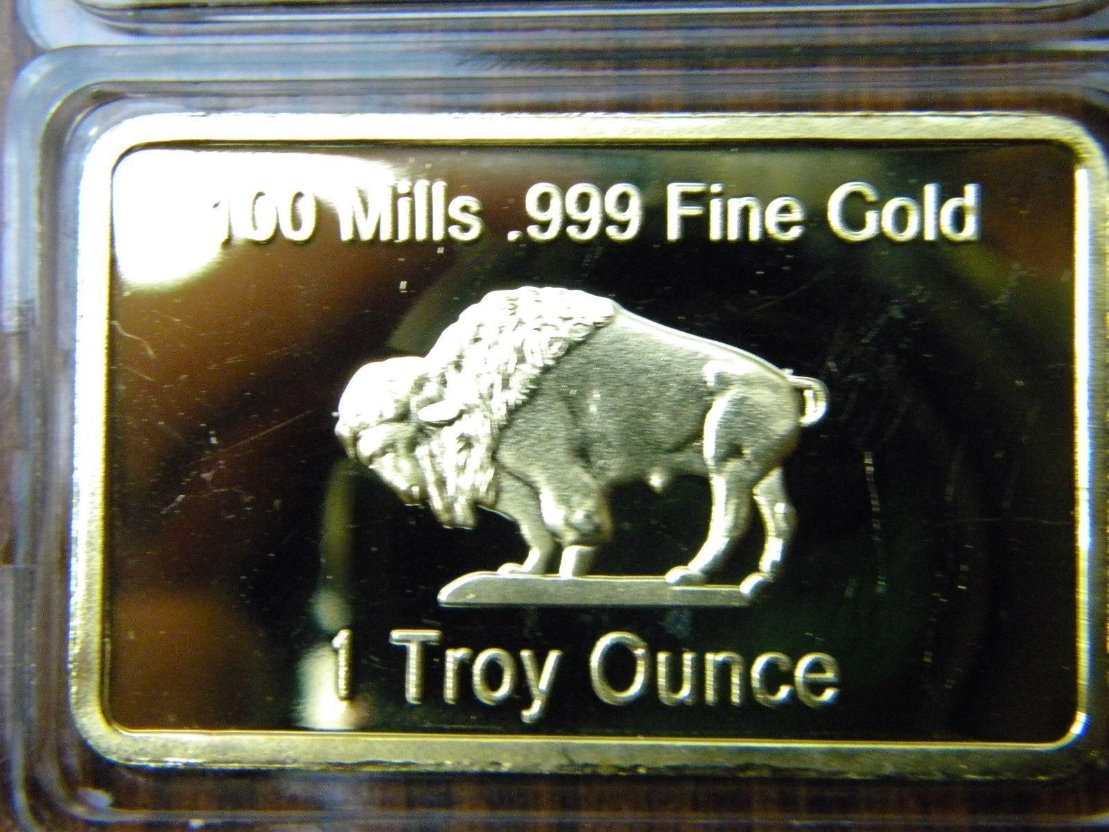 1 OZ Gold Bar American Buffalo 100 Mills .999 Fine Gold Bullion Bars