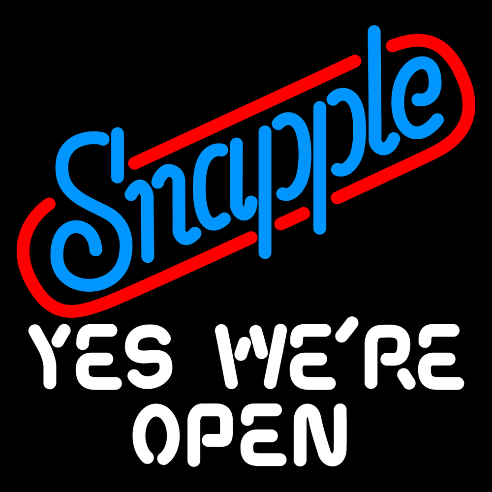 Snapple Yes We are Open Neon Sign - Neon