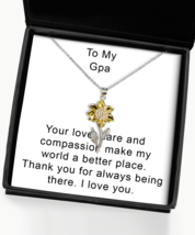 To My Gpa, Necklace For Gpa, Love Knot Sunflower Pendant Necklace For Gpa, Gpa  - $49.99