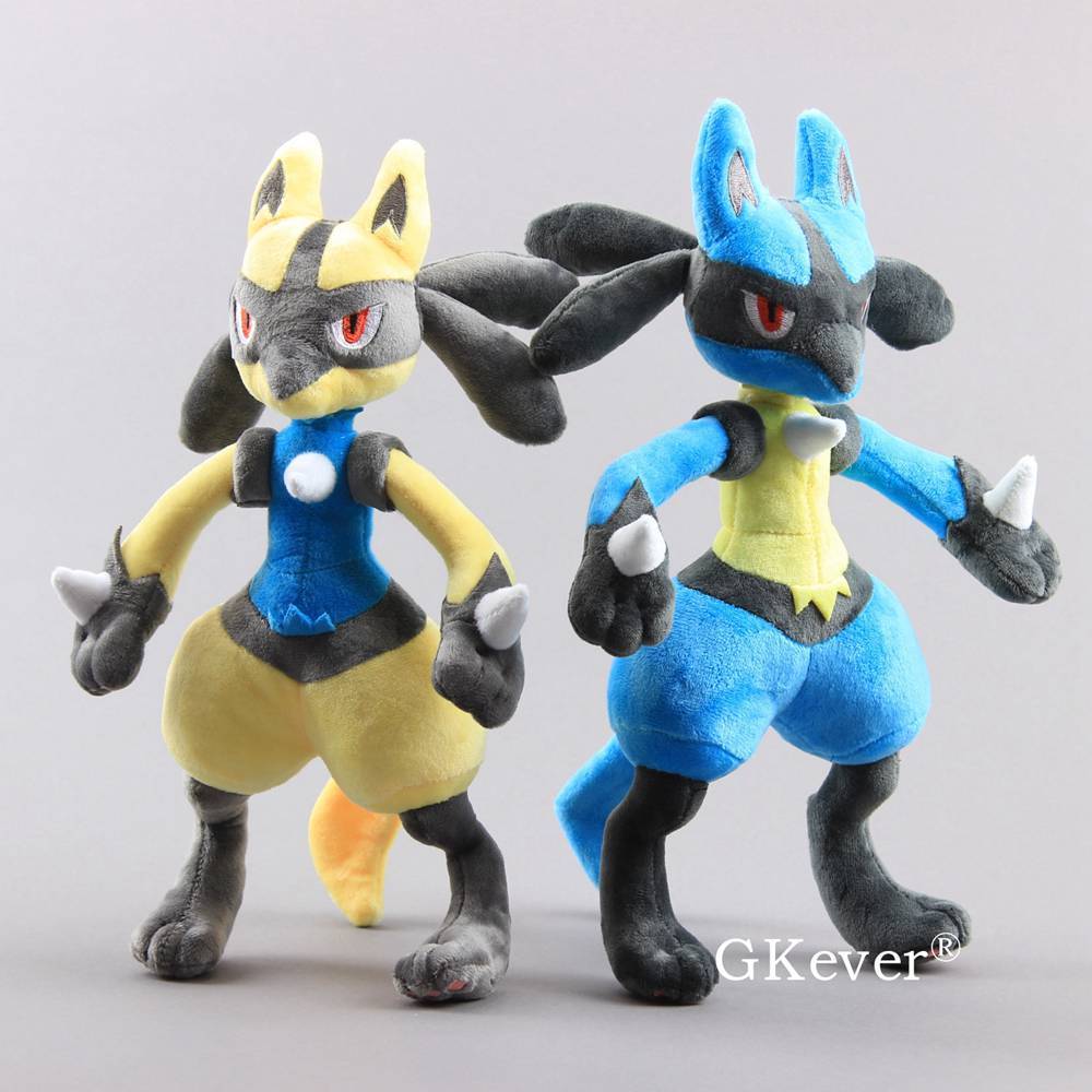 2 Styles Blue Yellow Color Mega Lucario X&Y Plush Toys Soft Dolls ...