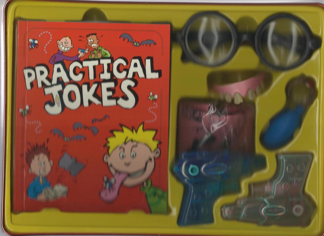 Practical Jokes Tricks whoopee cushion book magic gag gift metal box H5