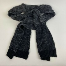 Gap Gray Black Scarf Wool Blend Chunky Color Block OSFM Unisex Adult - $12.86