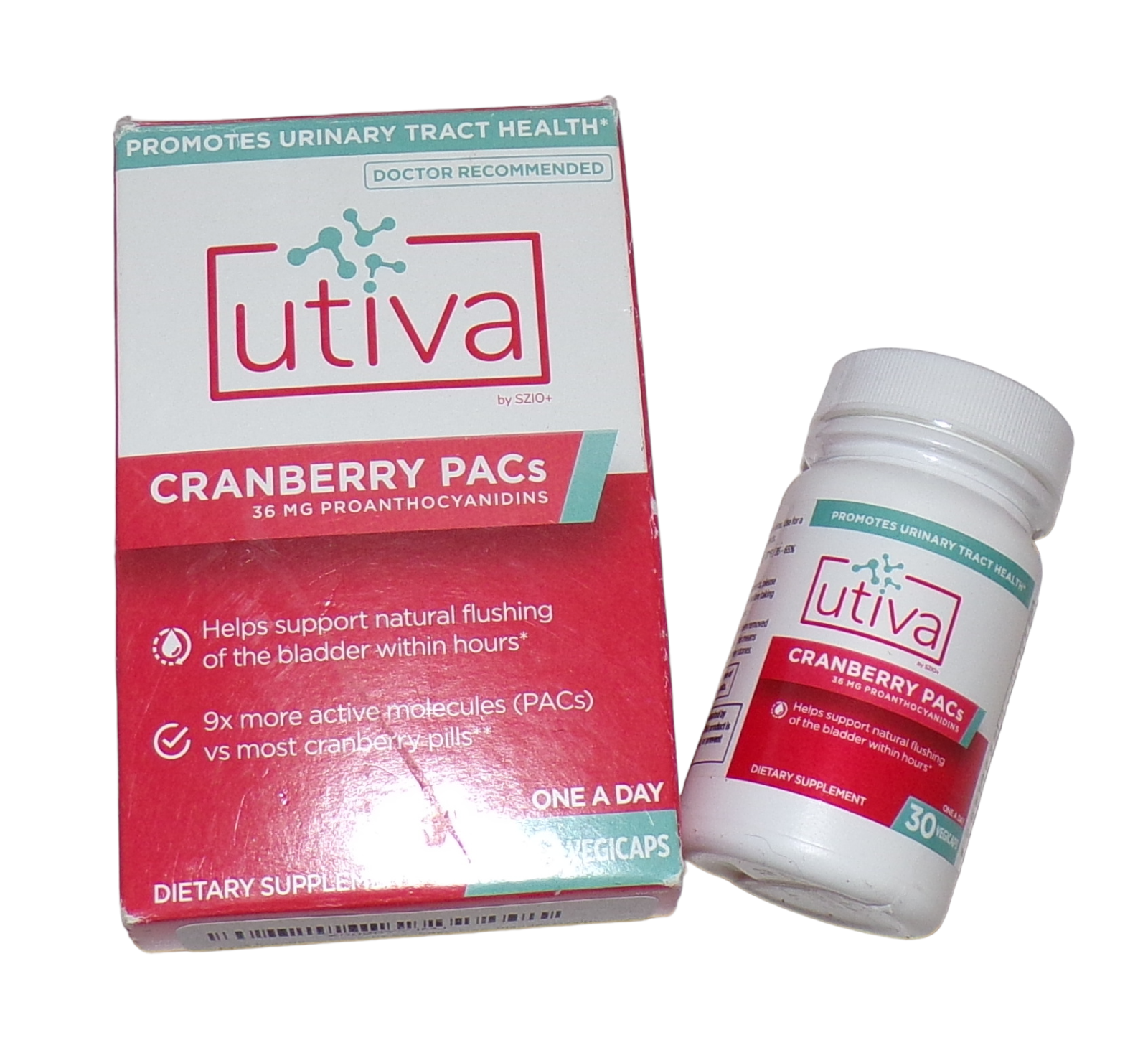 Utiva Cranberry PACs 36mg Proanthocyanidins 30 Vegicaps Exp. 5/2025