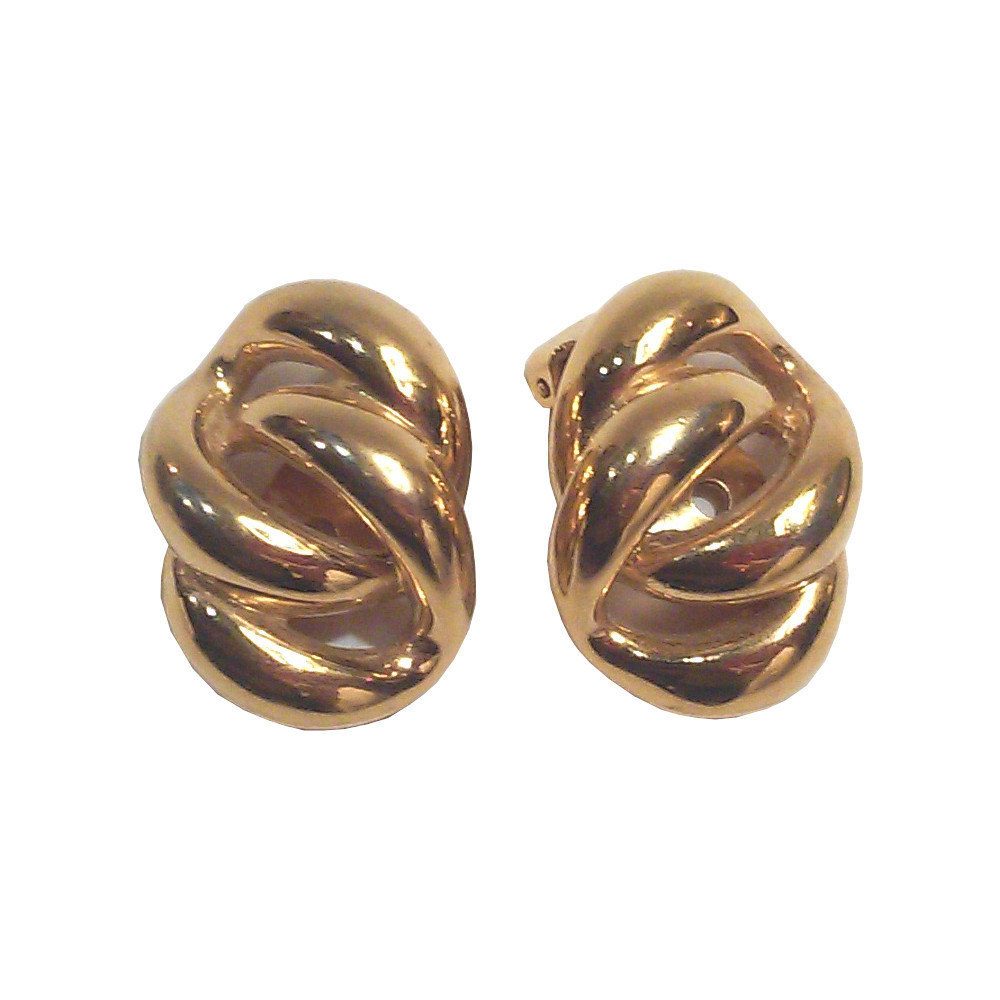 Vintage clip on earrings large textured gold tone clip earrings