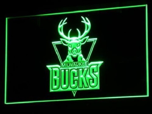 Milwaukee Bucks Basketball Logo LED Neon Sign Bar Pub Club NBA
