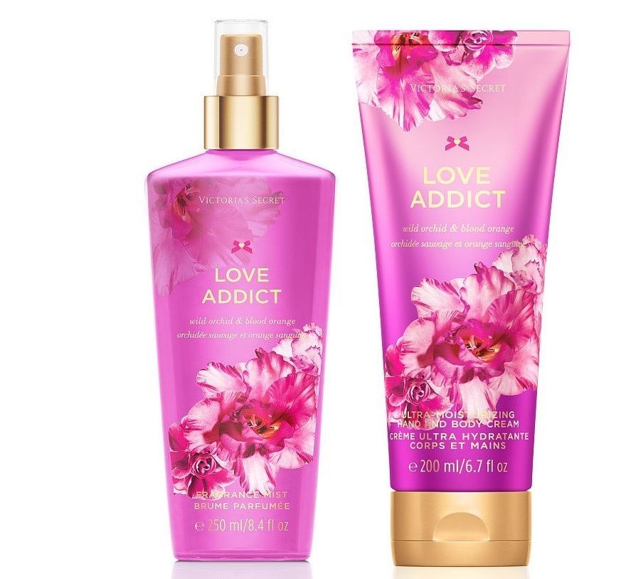 Secret kak. Лосьон Виктория Сикрет Love Addict. Лосьон first Love Виктория Сикрет. Лосьон Victoria's Secret Love Addict 236мл 450 306. Набор спрей и лосьон Victoria Secret Love Addict.