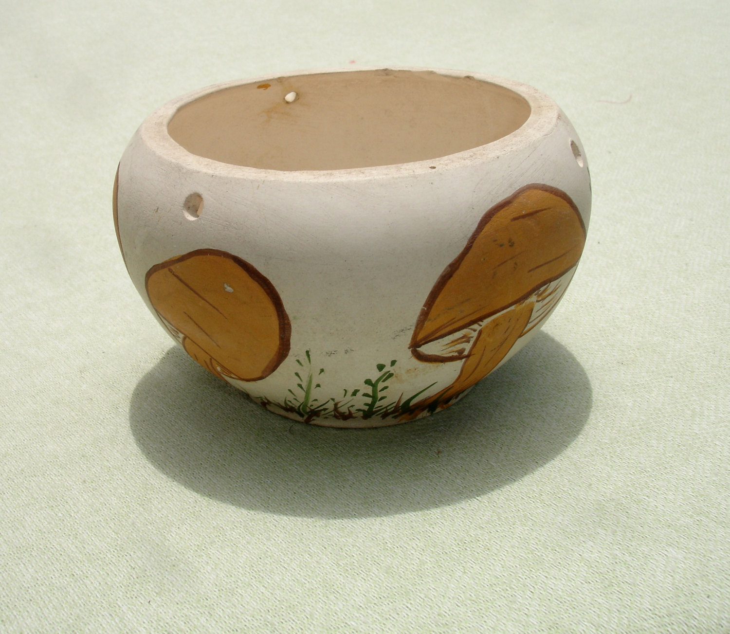 Handmade Vintage Painted Mushroom Theme Ceramic Garden Flower Pot