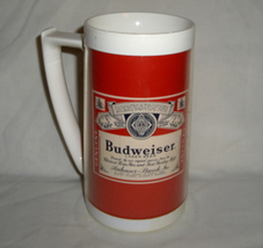 1970s Budweiser Label Insulated ThermoServ Beer Mug, WESTBEND US