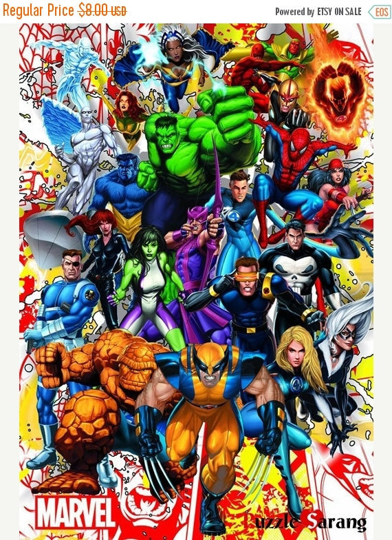 Counted cross stitch pattern Marvel superheroes 276 x 401 stitches BN796