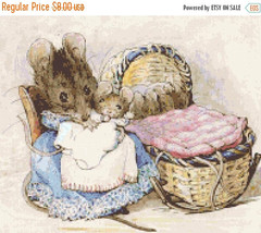 Cross stitch pattern - ratoncitos by B. potter  14.14&quot;X11.79&quot; L941 - $3.99