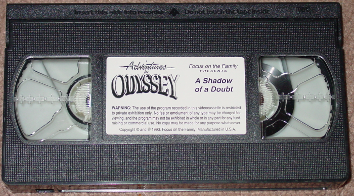 VHS ADVENTURES IN ODYSSEY SHADOW OF A DOUBT VIDEO TAPE 1992 WORD KIDS ...