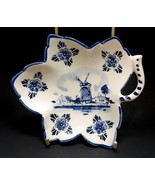 Delfts Blue Hand-Painted Blue &amp; White Windmill Decorative Trinket Dish H... - $24.26