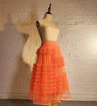Lady Plum Midi Tulle Skirt Holiday Outfit Romantic Tiered Tulle Skirt Plus Size  image 6