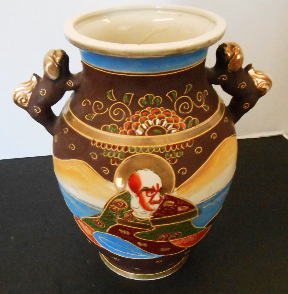 Vintage Satsuma Vase With Foo Dog Handles And 50 Similar Items